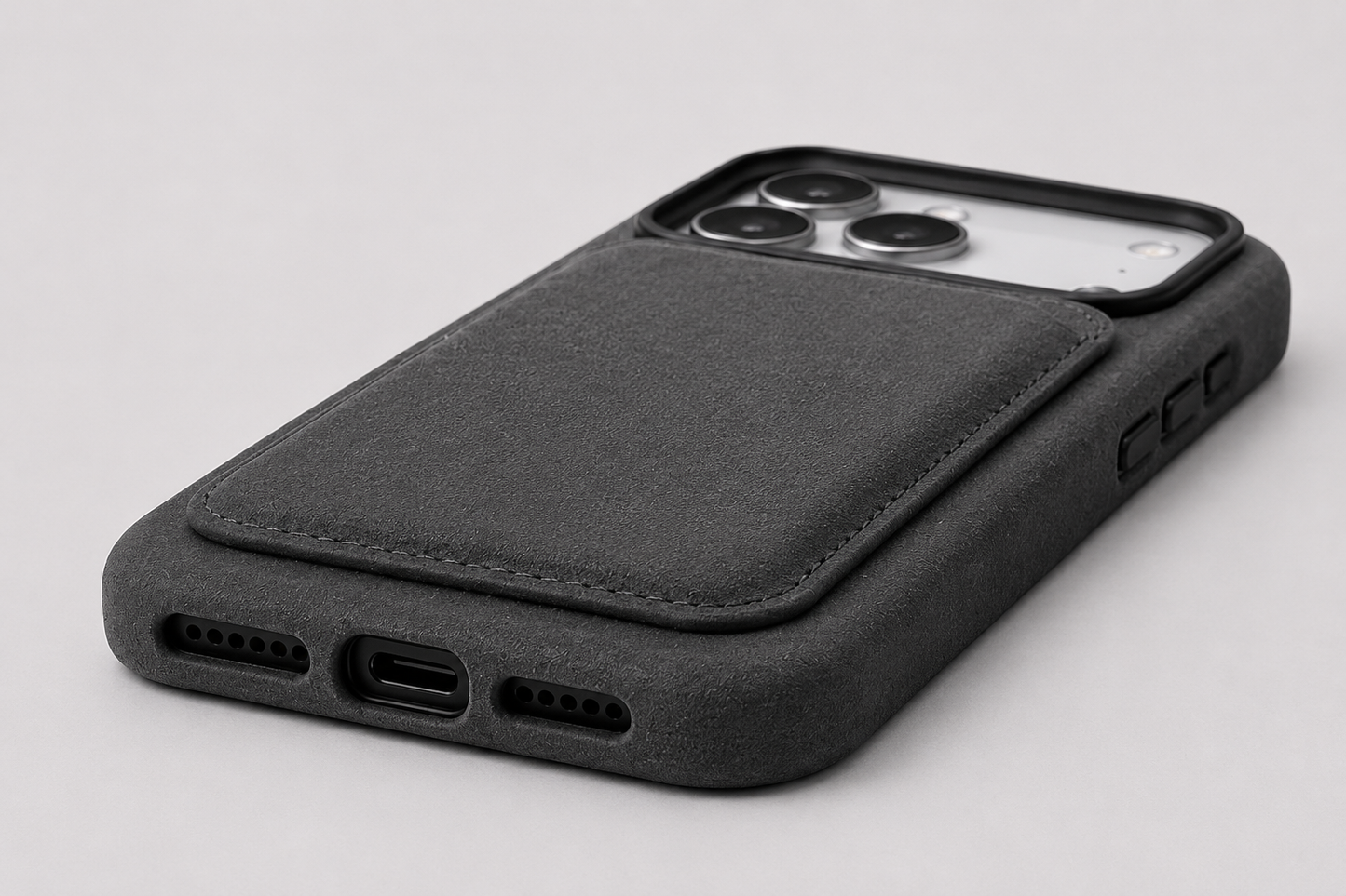 Alcantara Magsafe Wallet - Graphite Grey