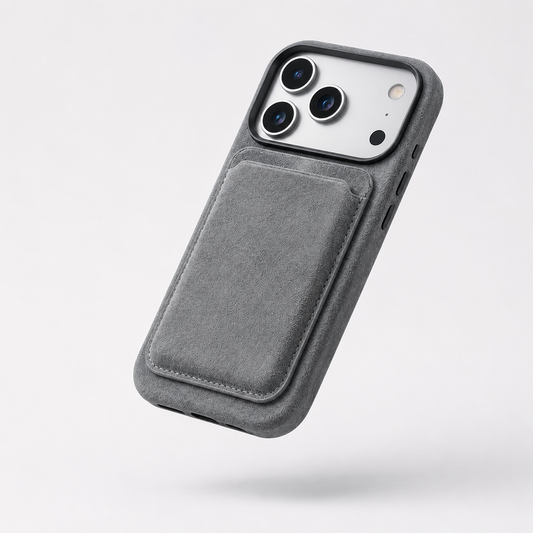 Alcantara Magsafe Wallet - Slate Grey