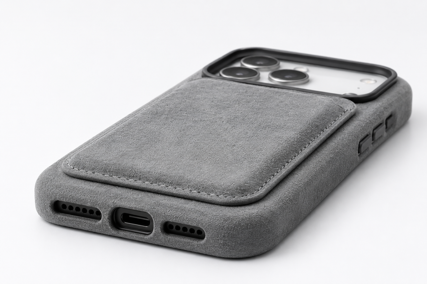 Alcantara Magsafe Wallet - Slate Grey